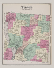 Tyrone #55, New York 1874 Old Map Reprint - Schuyler Co.