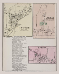 Altay, Tyrone, Weston #57, New York 1874 Old Map Reprint - Schuyler Co.