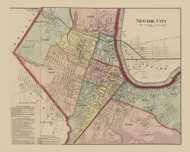 Newark City - , New Jersey 1859 Old Town Map Custom Print - Essex Co.