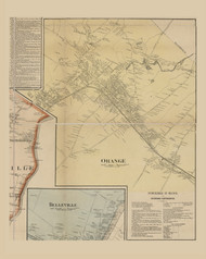 Orange Village - , New Jersey 1859 Old Town Map Custom Print - Essex Co.