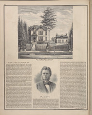 Residence of Mrs. William Bryan #036, New York 1876 Old Map Reprint - Genesee Co.