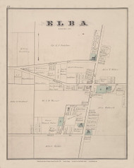 Elba #050, New York 1876 Old Map Reprint - Genesee Co.