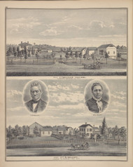 Residences #054, New York 1876 Old Map Reprint - Genesee Co.