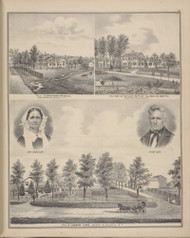 Residence of Joseph Lund #057, New York 1876 Old Map Reprint - Genesee Co.