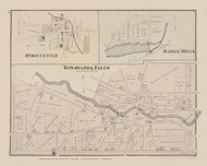 Tonawanda Falls, Harris Mills, Byron Center #061, New York 1876 Old Map Reprint - Genesee Co.
