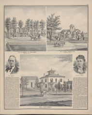 Residence of M.C. Ward #071, New York 1876 Old Map Reprint - Genesee Co.