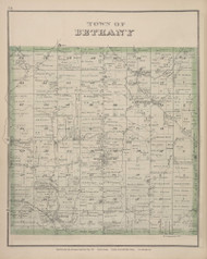 Bethany #074, New York 1876 Old Map Reprint - Genesee Co.