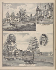 Residences #104, New York 1876 Old Map Reprint - Genesee Co.