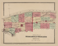 Niagra & Orleans Counties #13, New York 1876 Old Map Reprint - Niagra & Orleans Cos.