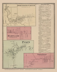 Johnsons Creek, Hartland, Pekin, North Ridge #17, New York 1876 Old Map Reprint - Niagra & Orleans Cos.