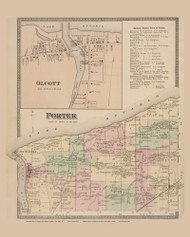 Olcott, Porter #51, New York 1875 Old Map Reprint - Niagra & Orleans Cos.
