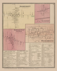 Somerset, Orangeport, Royalton Center, Bergholtz #61, New York 1875 Old Map Reprint - Niagra & Orleans Cos.