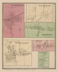 Knowlesville, Oak Orchard, Ridgeway, Shelby Center, Jeddo #109, New York 1875 Old Map Reprint - Niagra & Orleans Cos.