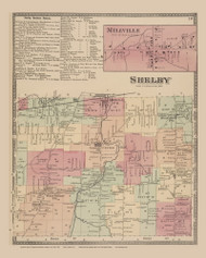 Shleby, Millville #111, New York 1875 Old Map Reprint - Niagra & Orleans Cos.