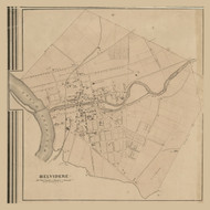 Belvidere Village, New Jersey 1860 Old Town Map Custom Print - Warren Co.