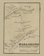 Marksboro Freylinghuysen, New Jersey 1860 Old Town Map Custom Print - Warren Co.