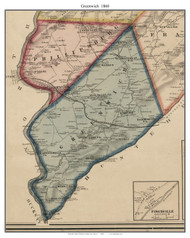 Greenwich, New Jersey 1860 Old Town Map Custom Print - Warren Co.