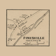 Finesville Greenwich, New Jersey 1860 Old Town Map Custom Print - Warren Co.