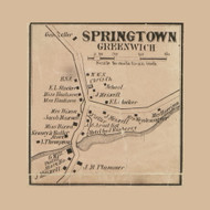 Springtown Greenwich, New Jersey 1860 Old Town Map Custom Print - Warren Co.