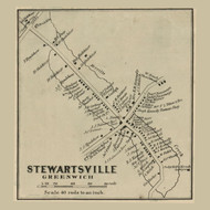 Stewartsville Greenwich, New Jersey 1860 Old Town Map Custom Print - Warren Co.