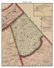Hardwick - , New Jersey 1860 Old Town Map Custom Print - Warren Co.