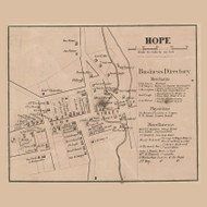 Hope Village - , New Jersey 1860 Old Town Map Custom Print - Warren Co.