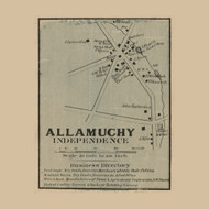 Allamuchy Independence - , New Jersey 1860 Old Town Map Custom Print - Warren Co.