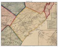 Mansfield - , New Jersey 1860 Old Town Map Custom Print - Warren Co.