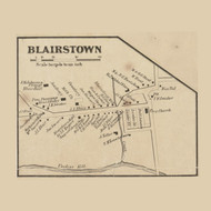 Blairstown Village - , New Jersey 1860 Old Town Map Custom Print - Warren Co.