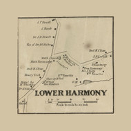 Lower Harmony - , New Jersey 1860 Old Town Map Custom Print - Warren Co.