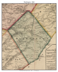 Washington - , New Jersey 1860 Old Town Map Custom Print - Warren Co.