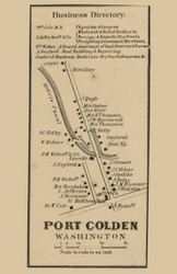 Port Colden Village - , New Jersey 1860 Old Town Map Custom Print - Warren Co.