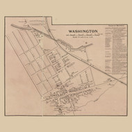 Washington Village - , New Jersey 1860 Old Town Map Custom Print - Warren Co.