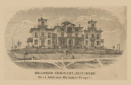 Brainerd Seminary - , New Jersey 1860 Old Town Map Custom Print - Warren Co.