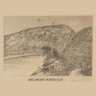 Delaware Water Gap - , New Jersey 1860 Old Town Map Custom Print - Warren Co.