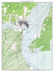 Georgetown 1943 - Custom USGS Old Topo Map - South Carolina Coast
