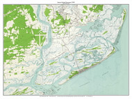 James Island Coast 1959 - Custom USGS Old Topo Map - South Carolina Coast