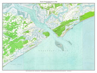 North Edisto River Mouth 1960 - Custom USGS Old Topo Map - South Carolina Coast