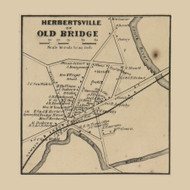 Herbertsville Old Bridge East Brunswick, New Jersey 1861 Old Town Map Custom Print - Middlesex Co.