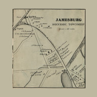 Jamesburg Monroe, New Jersey 1861 Old Town Map Custom Print - Middlesex Co.
