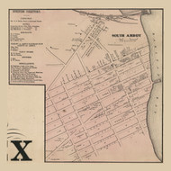 South Amboy Village - , New Jersey 1861 Old Town Map Custom Print - Middlesex Co.