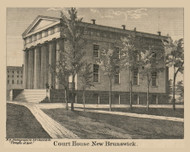 New Brunswick Court House - , New Jersey 1861 Old Town Map Custom Print - Middlesex Co.