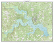 D'Arbonne Lake 7x7 1988 - Custom USGS Old Topo Map - Louisiana