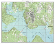 D'Arbonne Lake & Farmerville 7x7 1988 - Custom USGS Old Topo Map - Louisiana