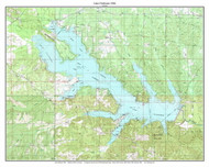 Lake Claiborne 7x7 1986 - Custom USGS Old Topo Map - Louisiana