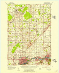 Appleton, Wisconsin 1955 (1957) USGS Old Topo Map Reprint 15x15 WI Quad 801362