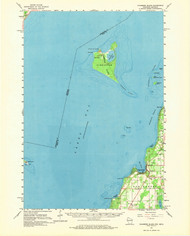 Chambers Island, Wisconsin 1961 (1972) USGS Old Topo Map Reprint 15x15 WI Quad 801453