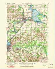 Chippewa Falls, Wisconsin 1934 (1972) USGS Old Topo Map Reprint 15x15 WI Quad 801461