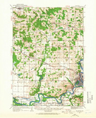 Elk Mound, Wisconsin 1934 (1966) USGS Old Topo Map Reprint 15x15 WI Quad 800351