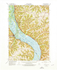 Ferryville, Wisconsin 1966 (1976) USGS Old Topo Map Reprint 15x15 WI Quad 801559